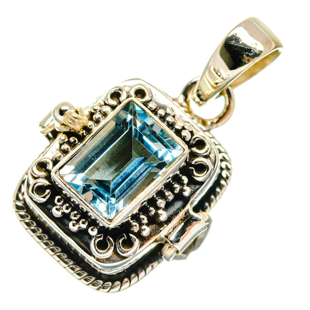 Blue Topaz Pendants handcrafted by Anasilvercos - PD21732 - Photo 2