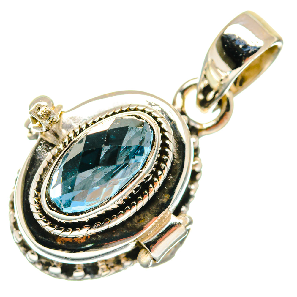 Swiss Blue Topaz Pendants handcrafted by Anasilvercos - PD21734 - Photo 2