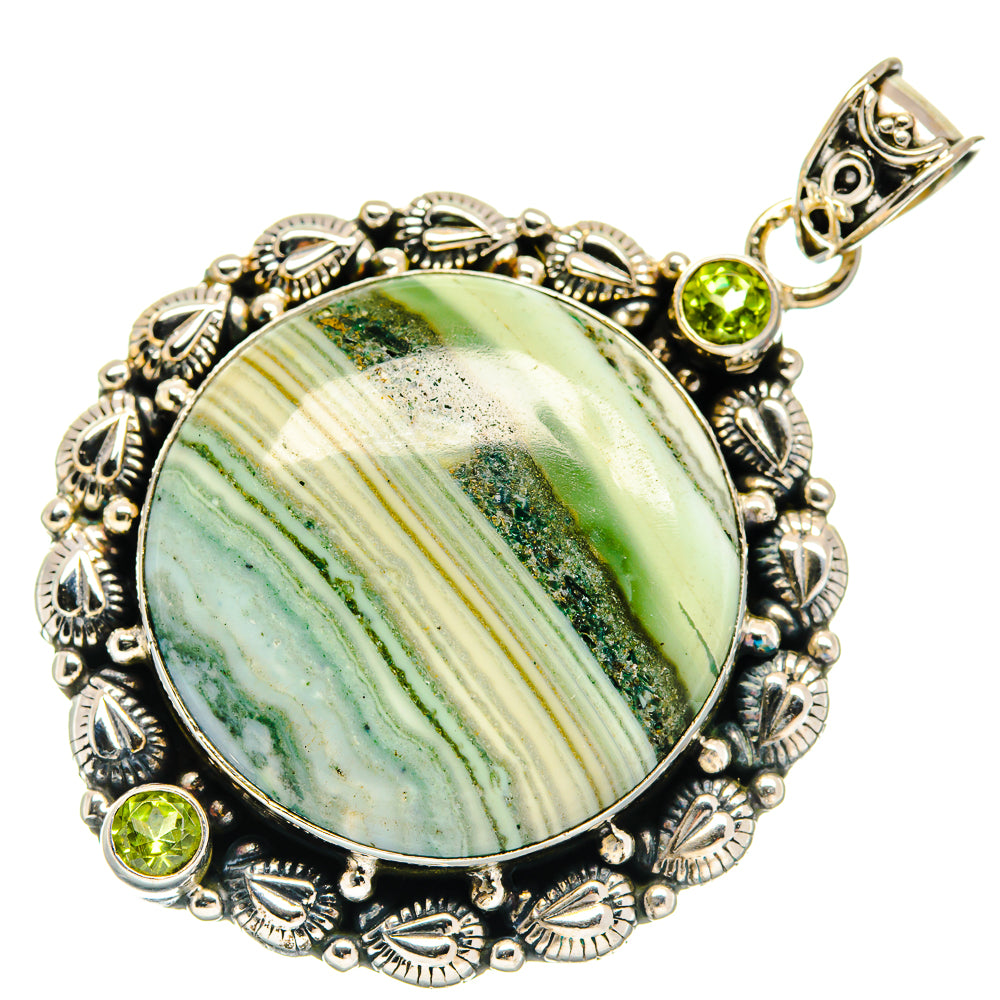 Rainforest Jasper, Peridot Pendants handcrafted by Anasilvercos - PD21749