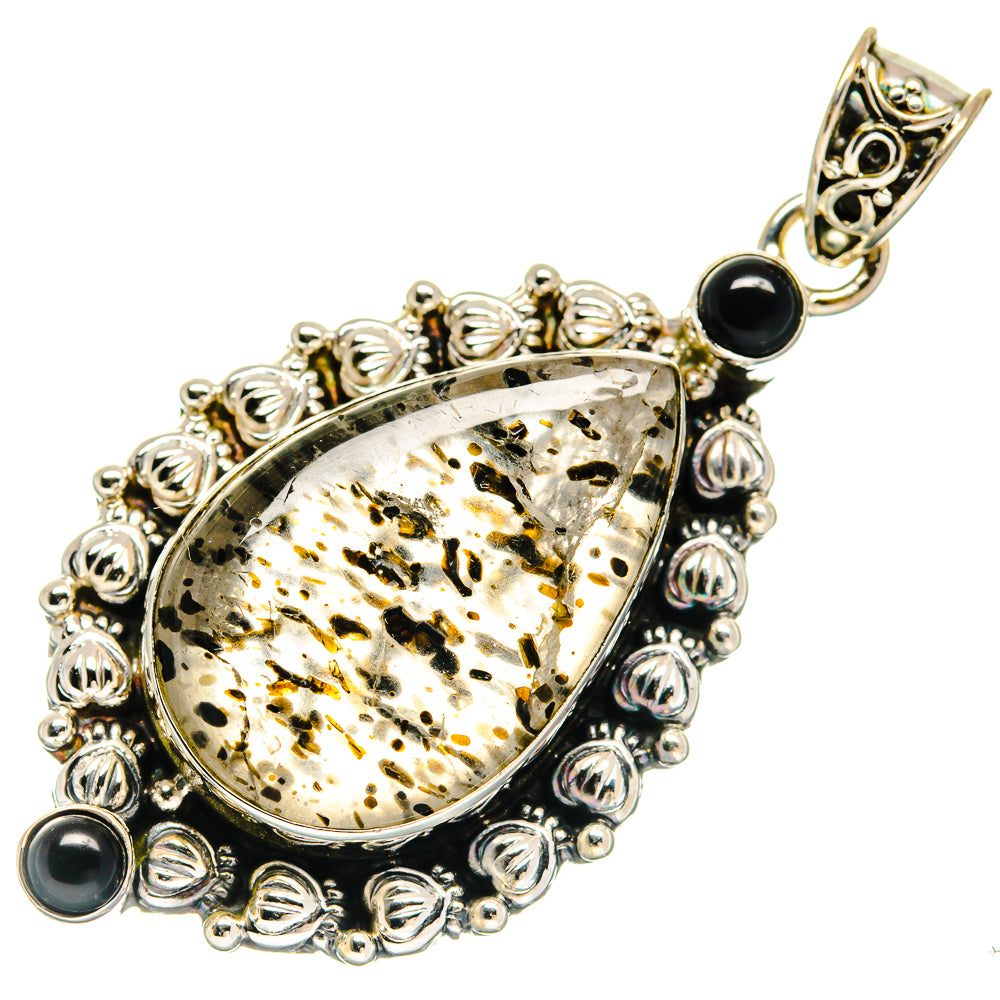 Dendritic Opal, Black Onyx Pendants handcrafted by Anasilvercos - PD21756 - Photo 2