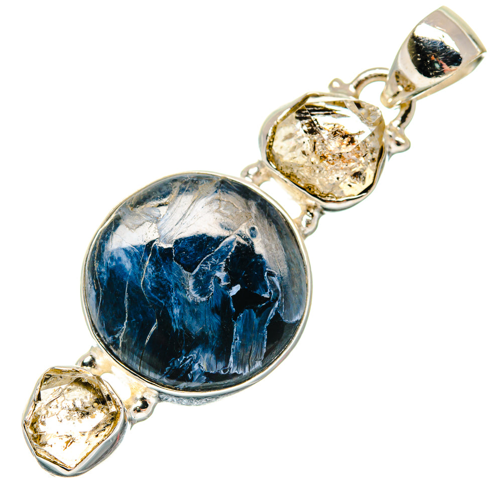 Pietersite, Herkimer Diamond Pendants handcrafted by Anasilvercos - PD21766