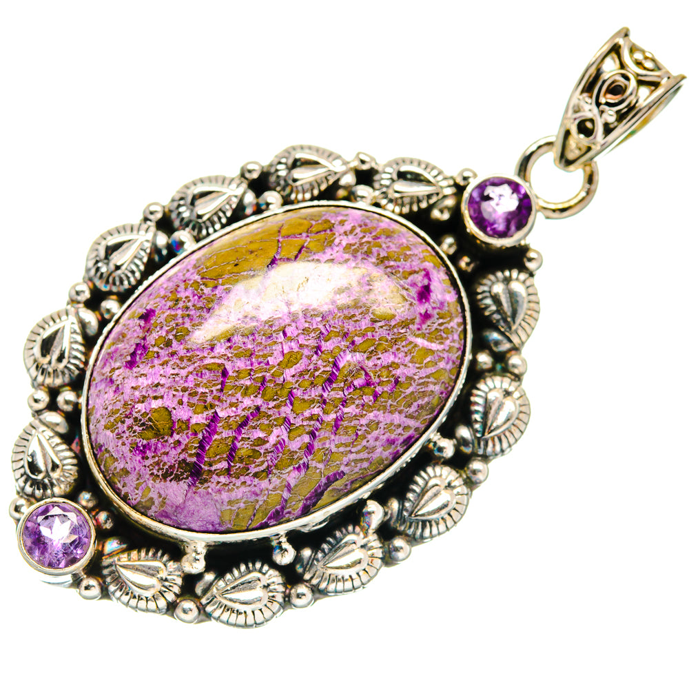 Stichtite, Amethyst Pendants handcrafted by Anasilvercos - PD21799