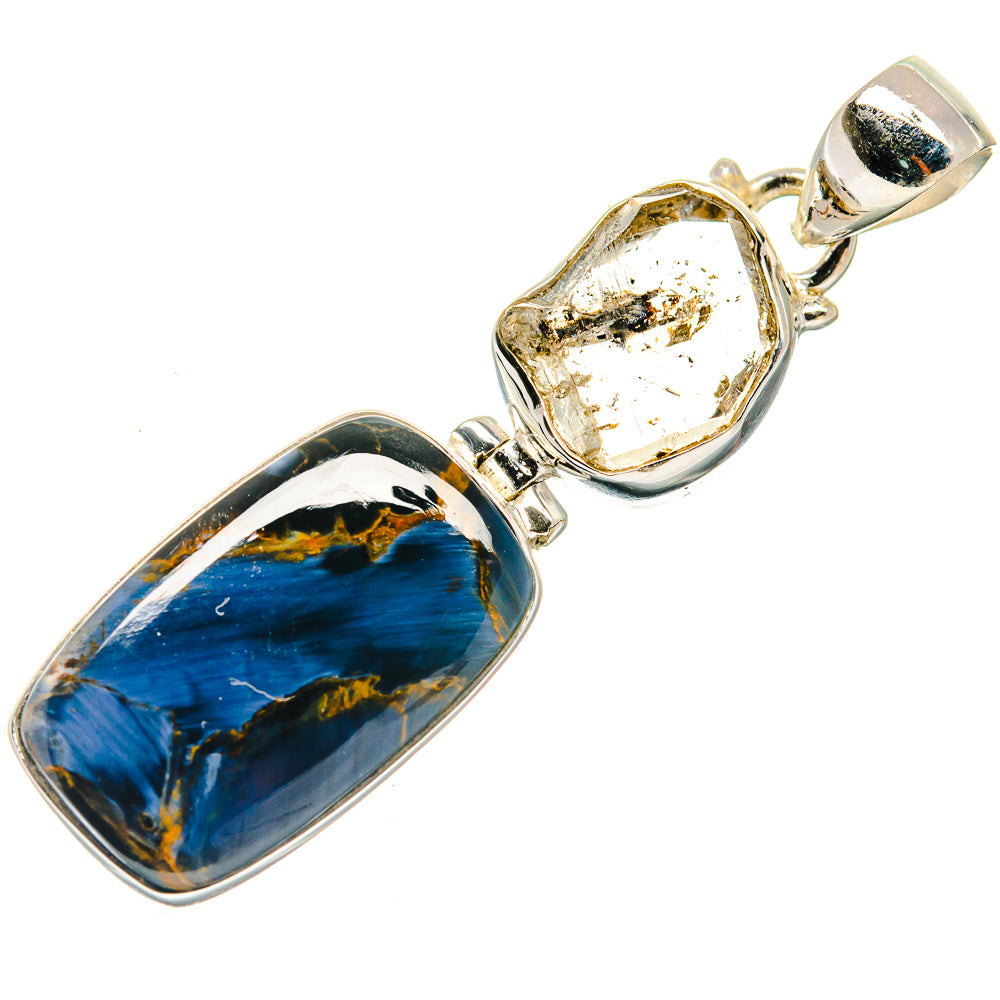 Pietersite, Herkimer Diamond Pendants handcrafted by Anasilvercos - PD21809