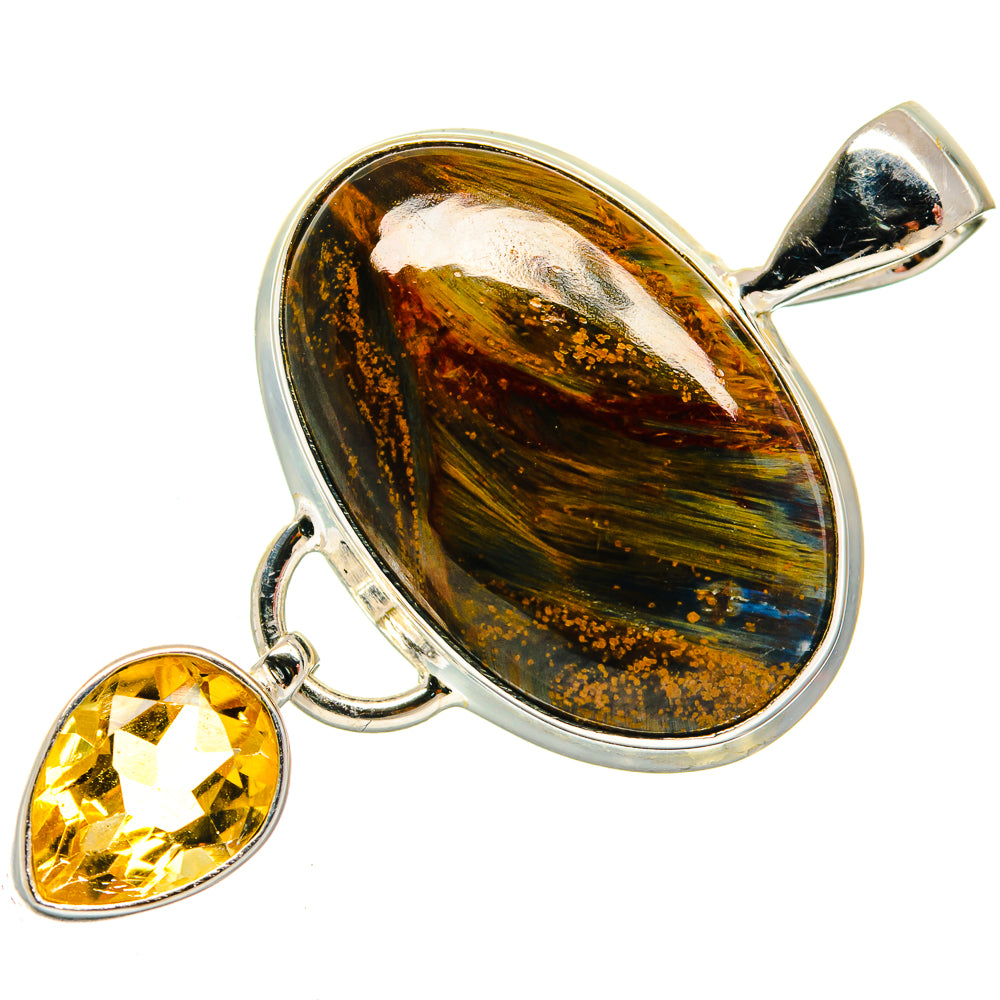 Pietersite, Citrine Pendants handcrafted by Anasilvercos - PD21810