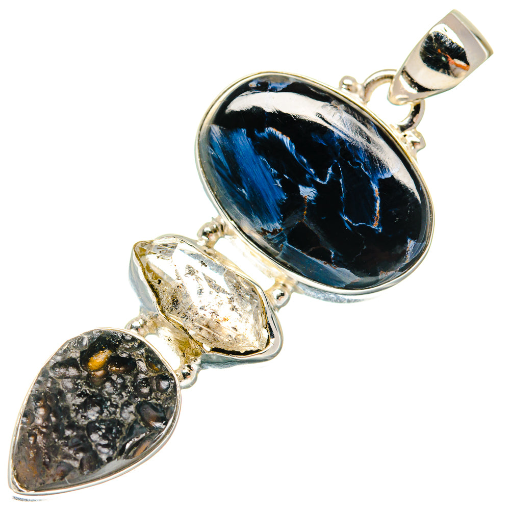 Pietersite, Tektite, Herkimer Diamond Pendants handcrafted by Anasilvercos - PD21820