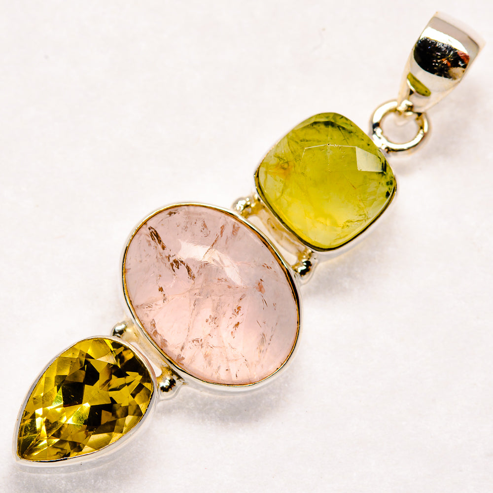 Rose Quartz, Citrine Pendants handcrafted by Anasilvercos - PD21840