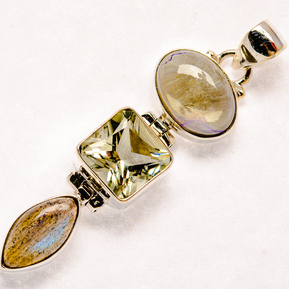 Citrine, Labradorite Pendants handcrafted by Anasilvercos - PD21841