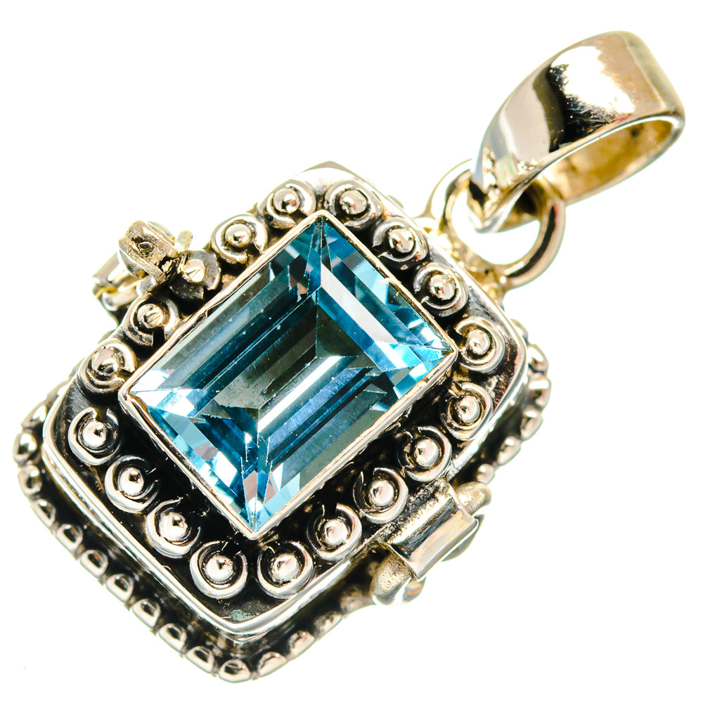Blue Topaz Pendants handcrafted by Anasilvercos - PD21863