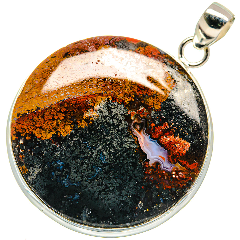 Indonesian Plume Agate Pendants handcrafted by Anasilvercos - PD21891