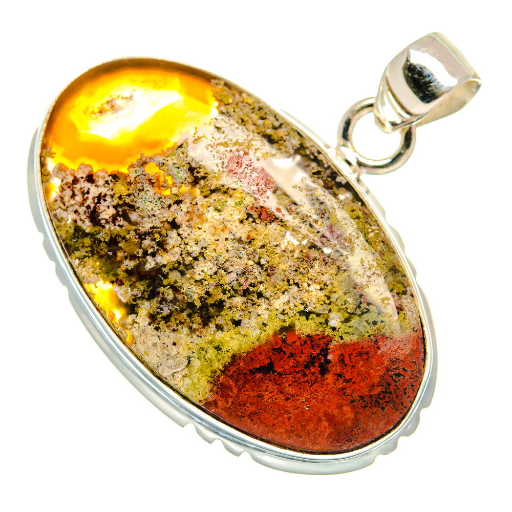 Indonesian Plume Agate Pendants handcrafted by Anasilvercos - PD21943