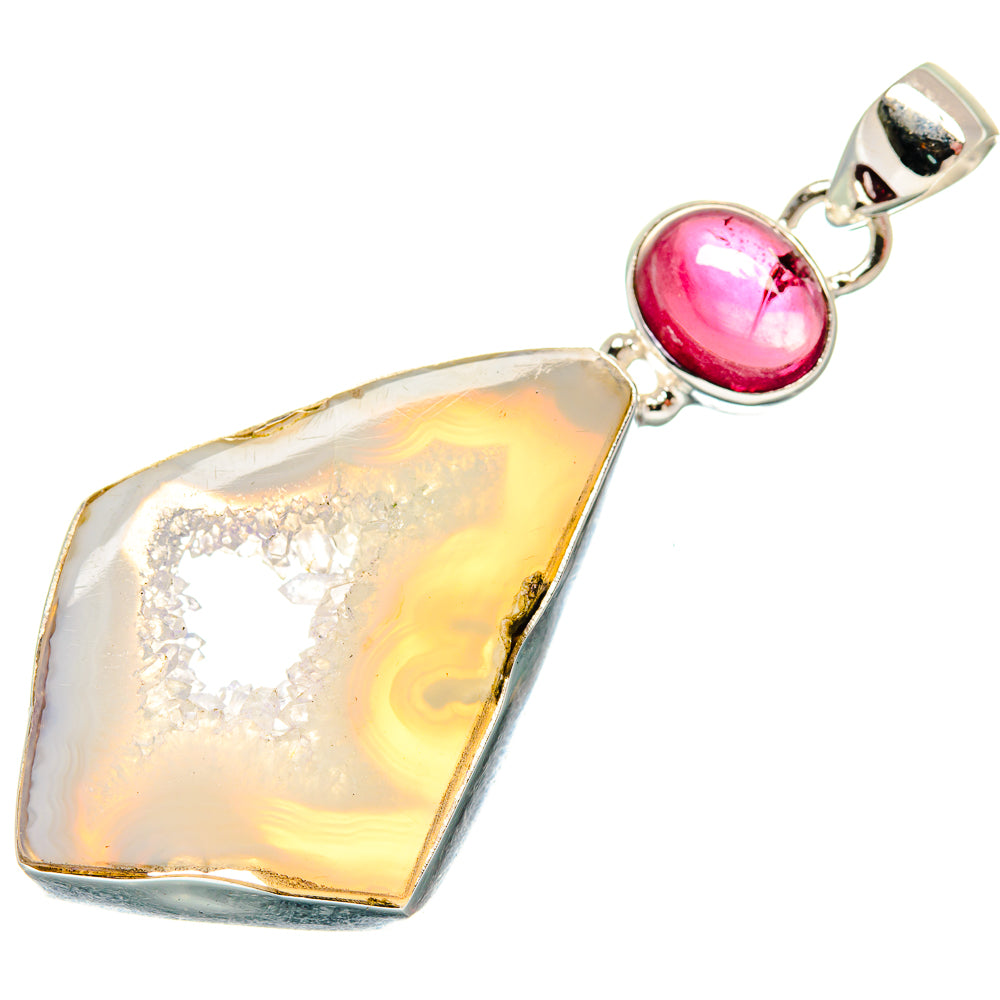 White Geode Slice Pendants handcrafted by Anasilvercos - PD21956