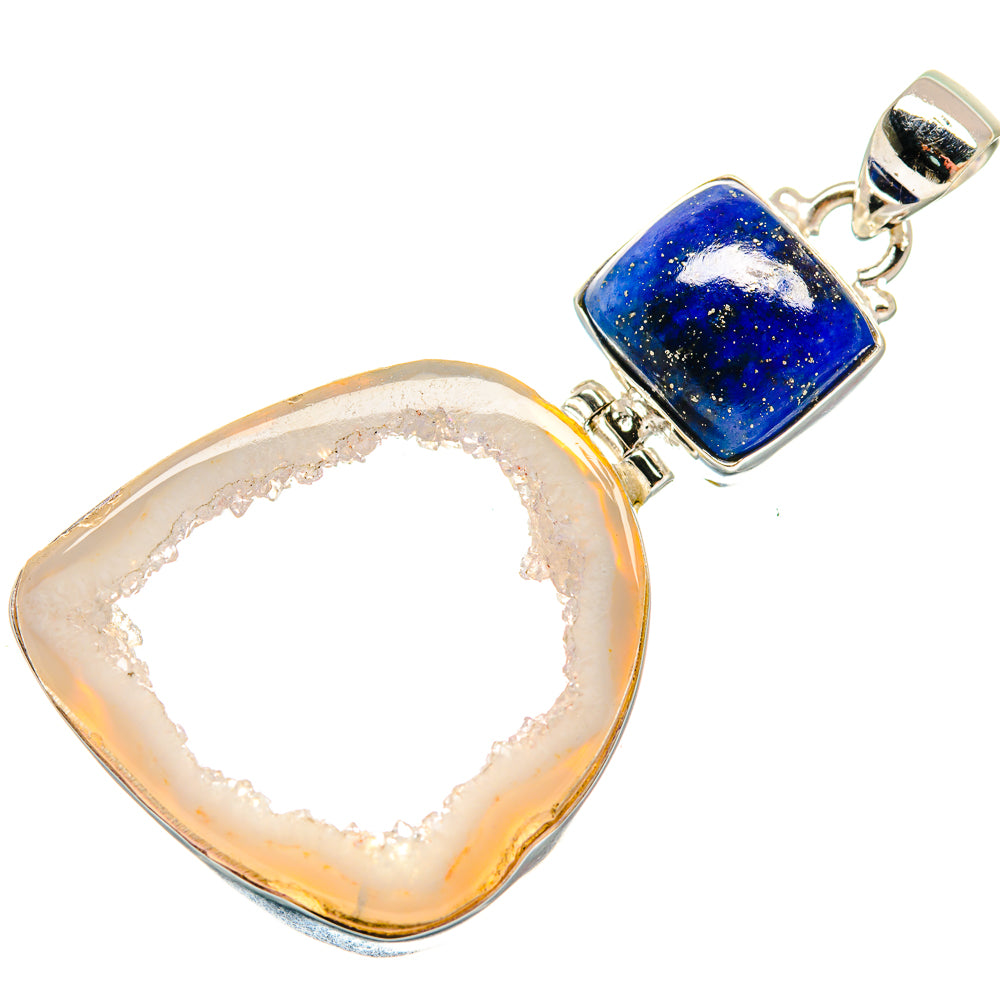 White Geode Slice Pendants handcrafted by Anasilvercos - PD21966