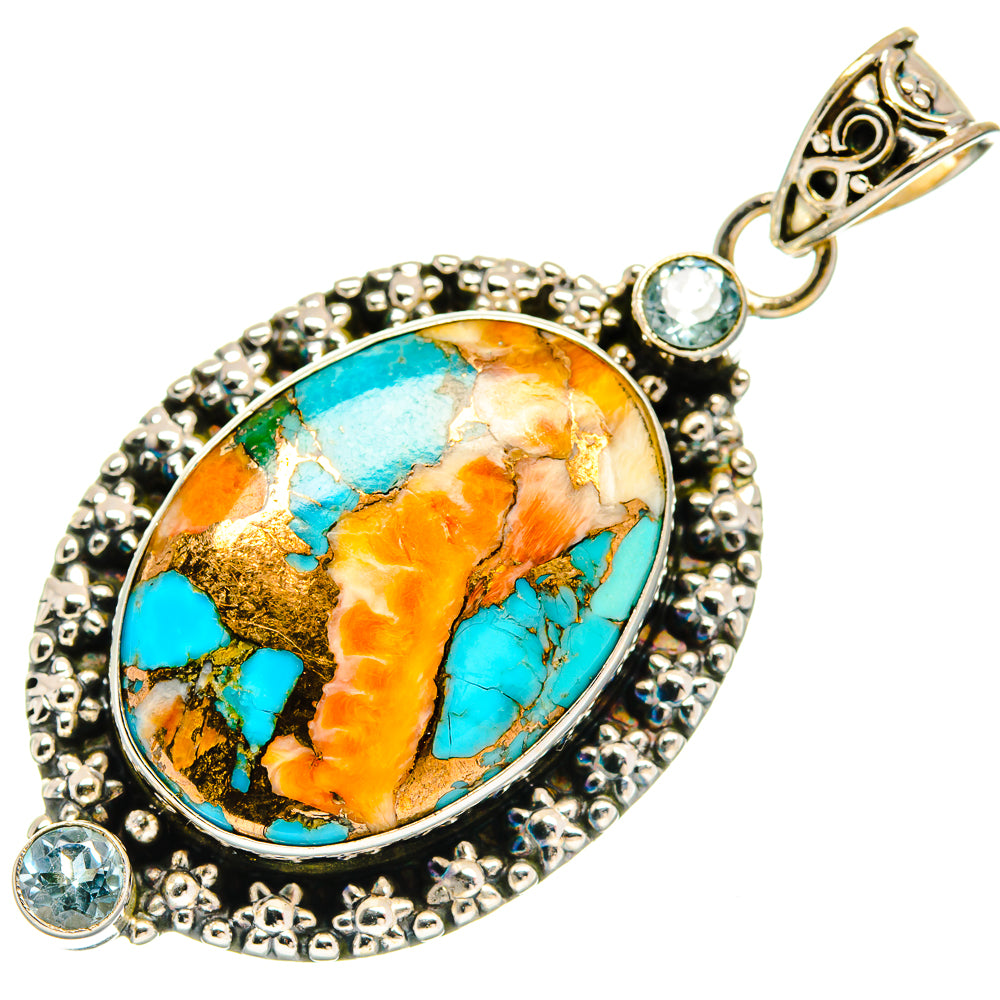 Spiny Oyster Turquoise Pendants handcrafted by Anasilvercos - PD22028