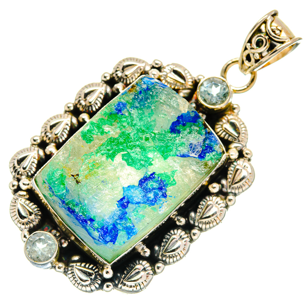 Azurite Malachite Pendants handcrafted by Anasilvercos - PD22030