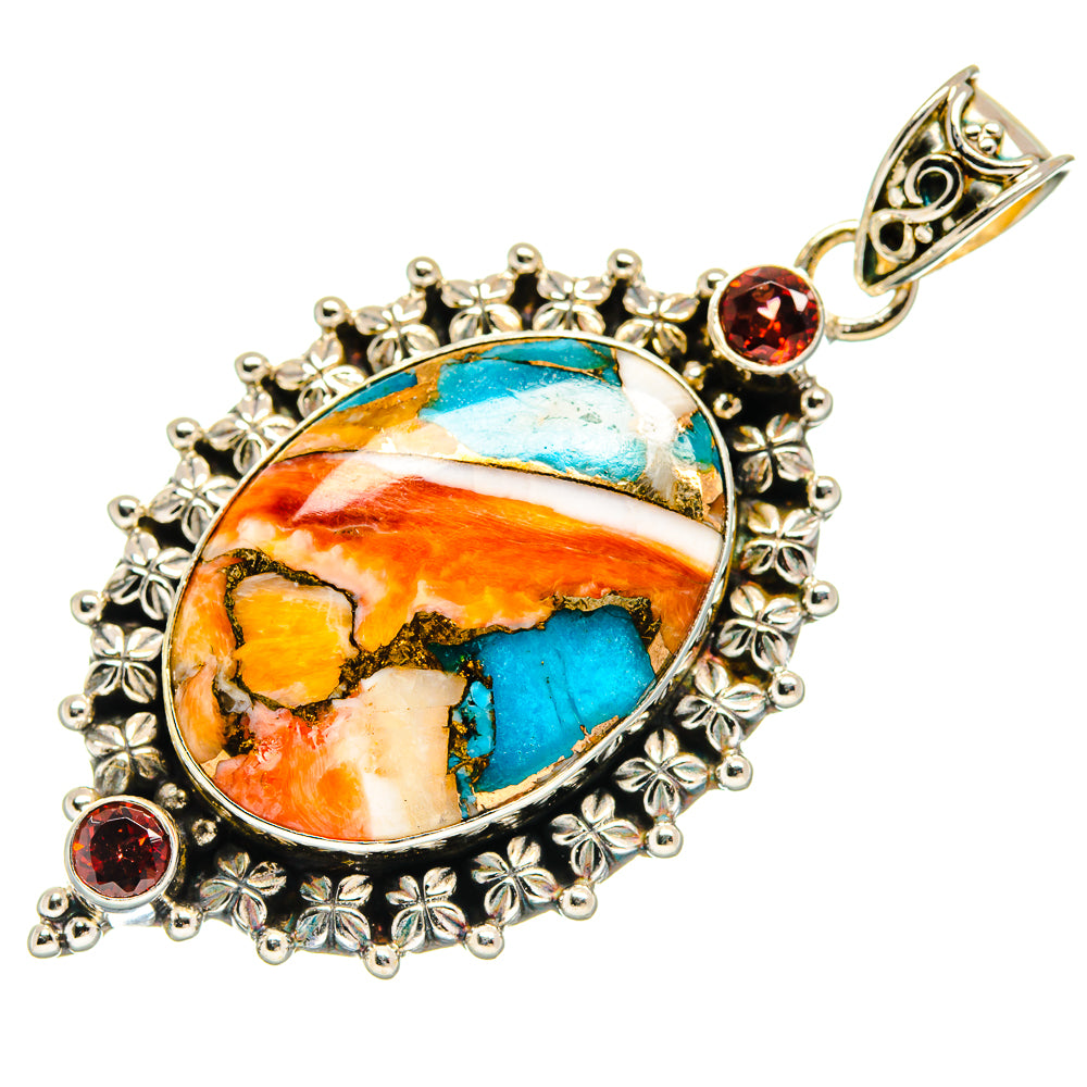 Spiny Oyster Turquoise Pendants handcrafted by Anasilvercos - PD22042