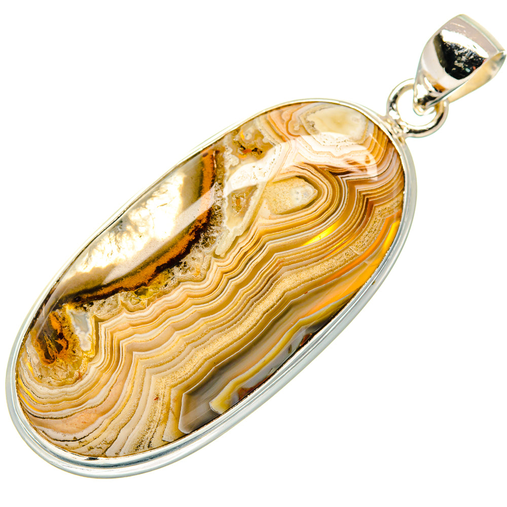 Laguna Lace Agate Pendants handcrafted by Anasilvercos - PD22043 - Photo 2