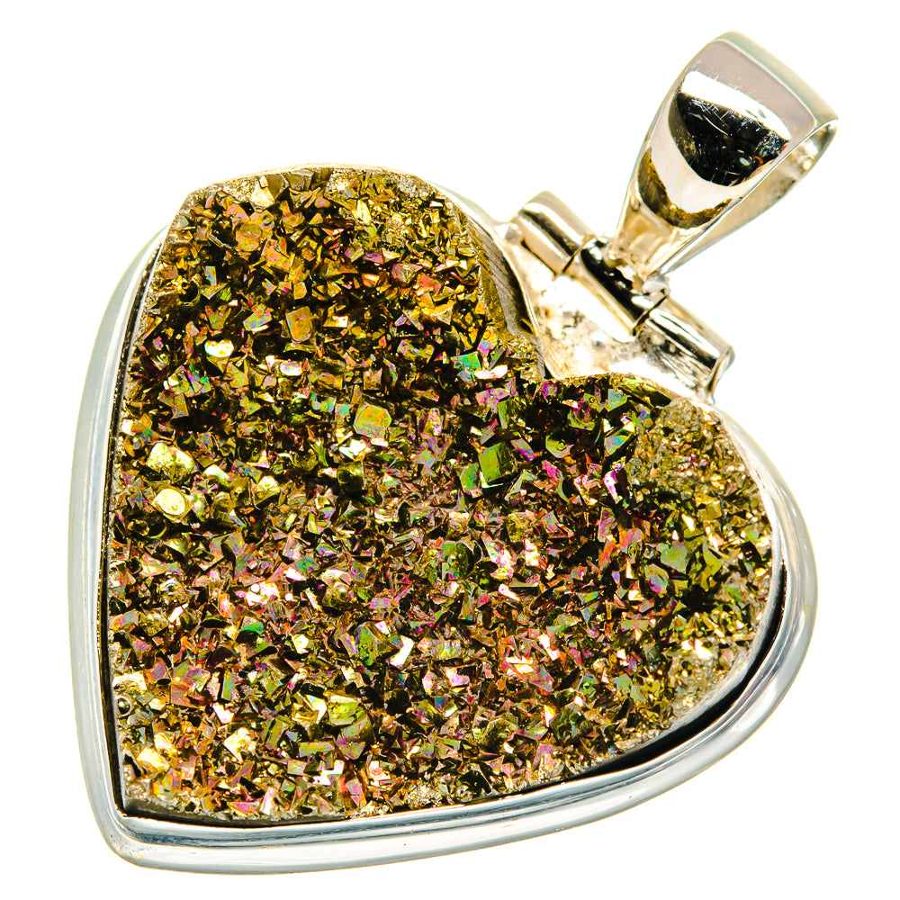 Spectro Pyrite Druzy Pendants handcrafted by Anasilvercos - PD22058