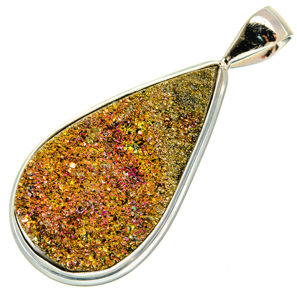 Spectro Pyrite Druzy Pendants handcrafted by Anasilvercos - PD22059 - Photo 2