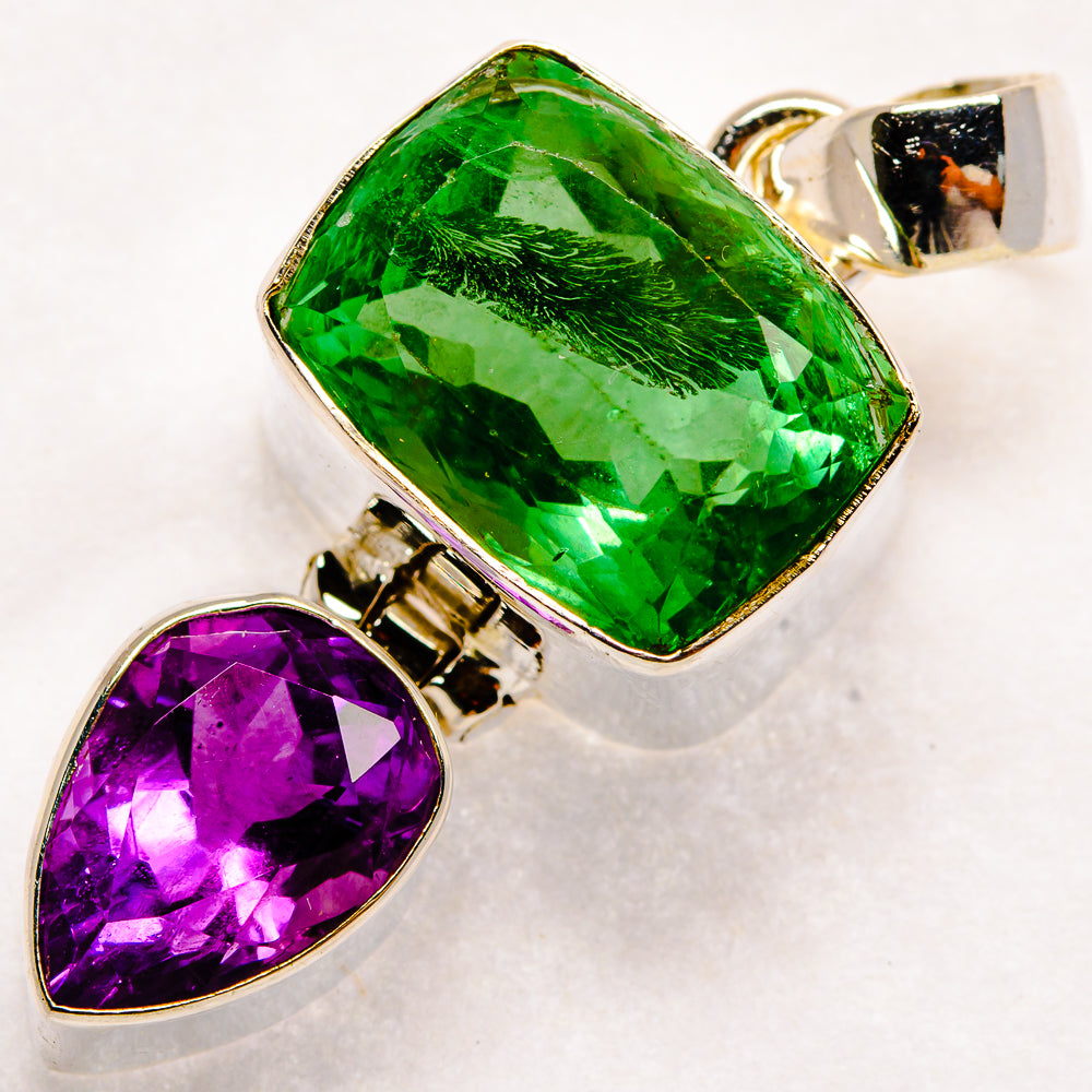 Green Tourmaline Pendants handcrafted by Anasilvercos - PD22086