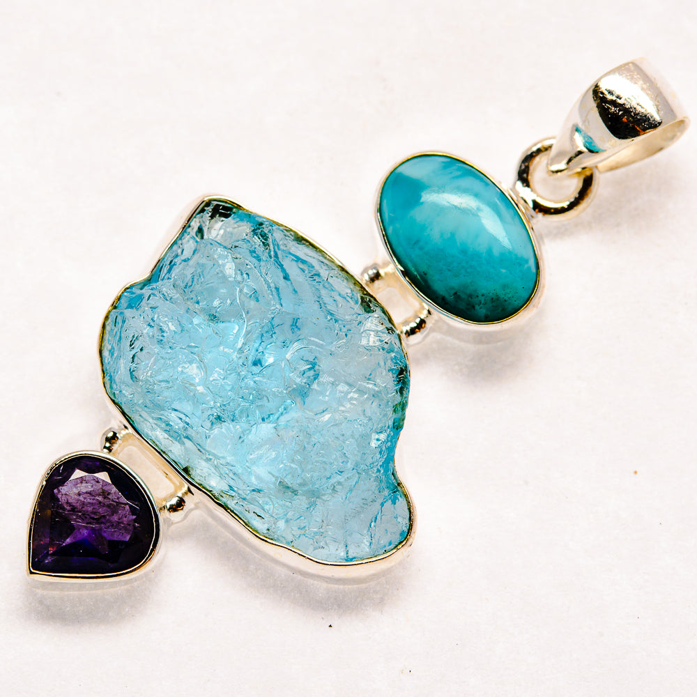 Aquamarine Pendants handcrafted by Anasilvercos - PD22097