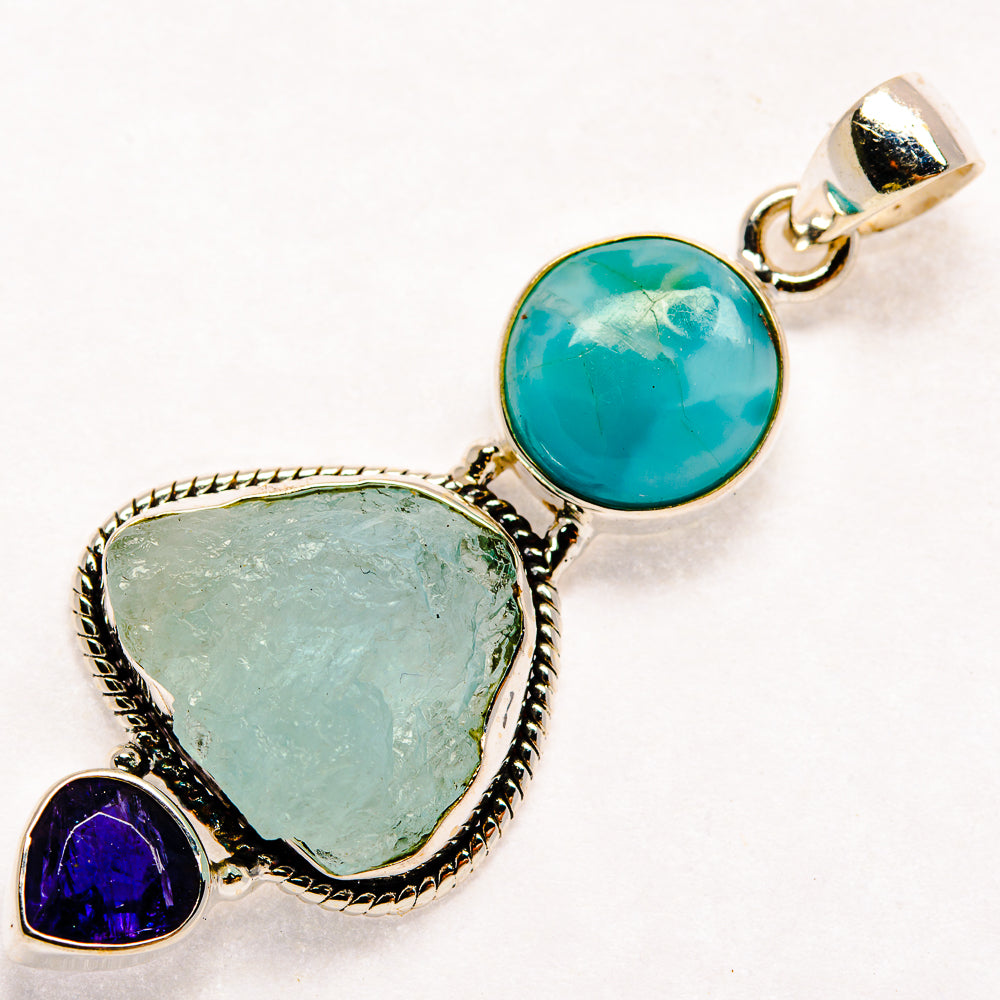 Aquamarine Pendants handcrafted by Anasilvercos - PD22099