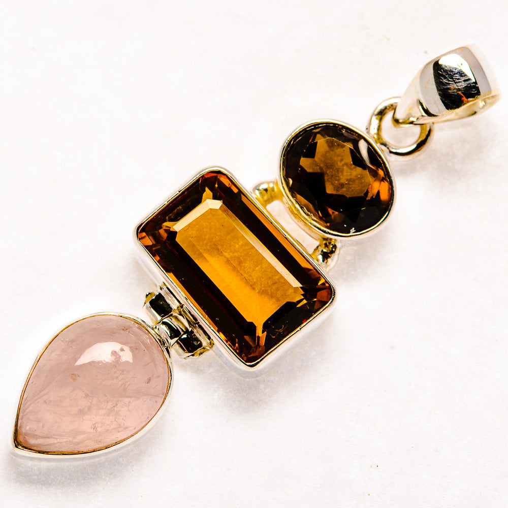 Rose Quartz Pendants handcrafted by Anasilvercos - PD22100
