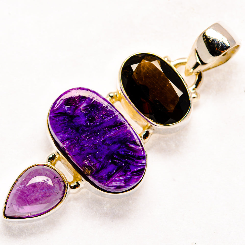 Charoite Pendants handcrafted by Anasilvercos - PD22105 - Photo 2