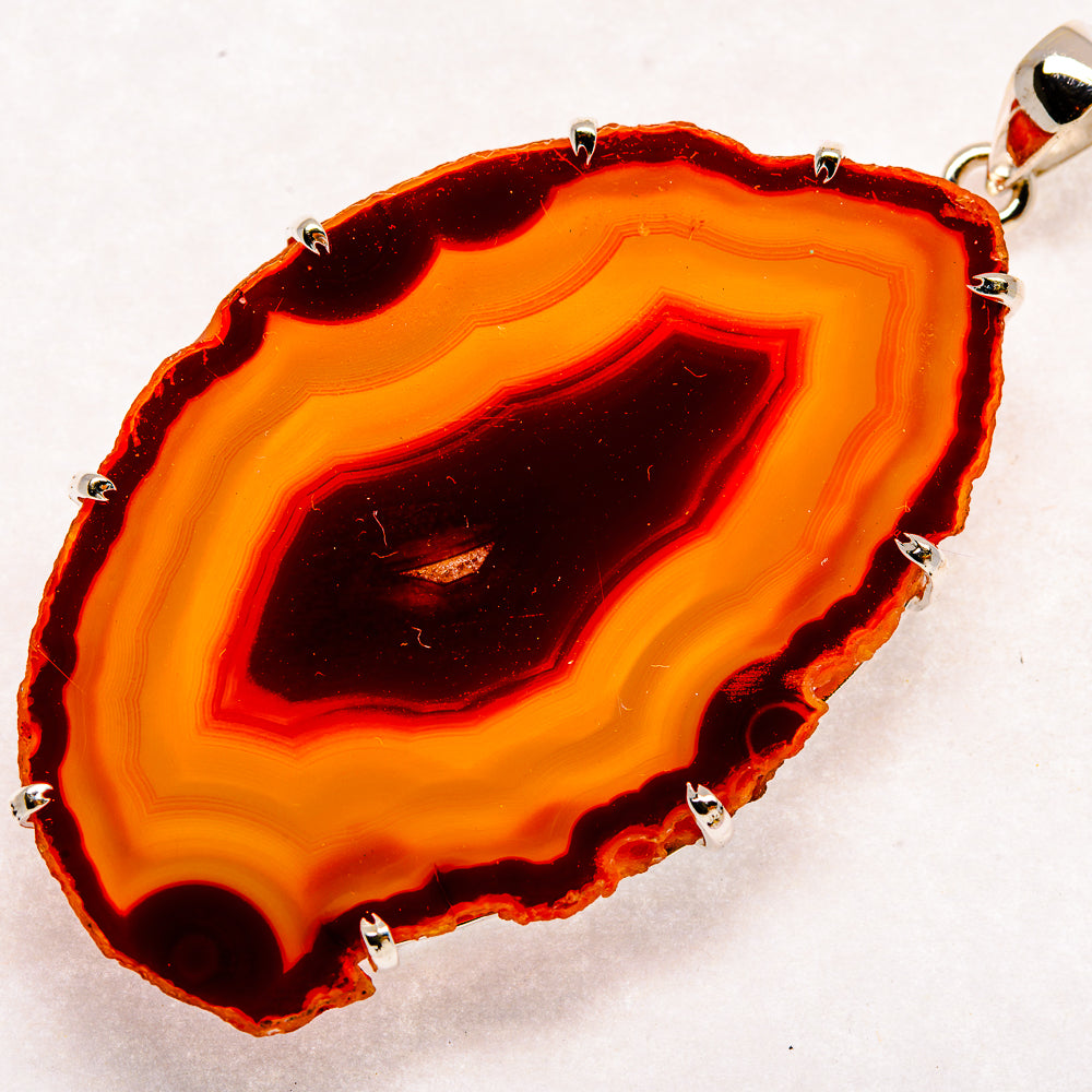 Red Geode Slice Pendants handcrafted by Anasilvercos - PD22118