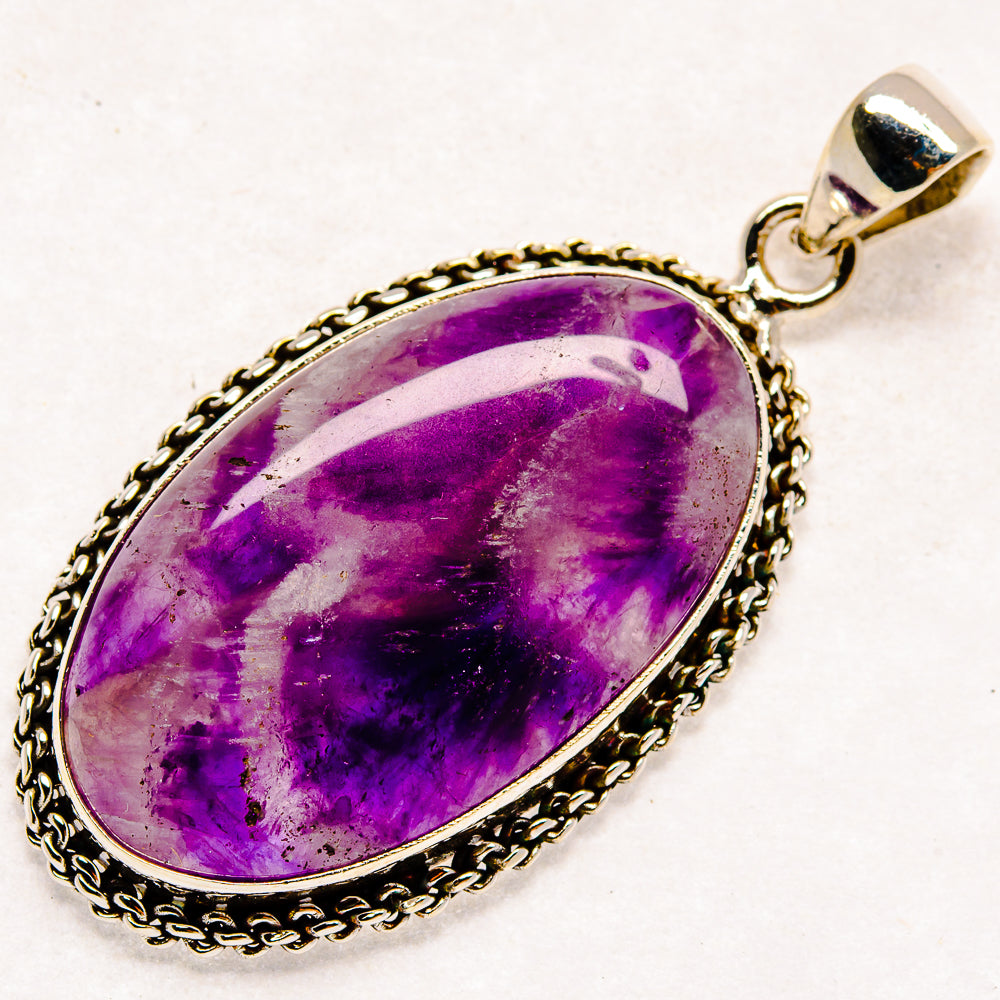 Chevron Amethyst Pendants handcrafted by Anasilvercos - PD22166 - Photo 2