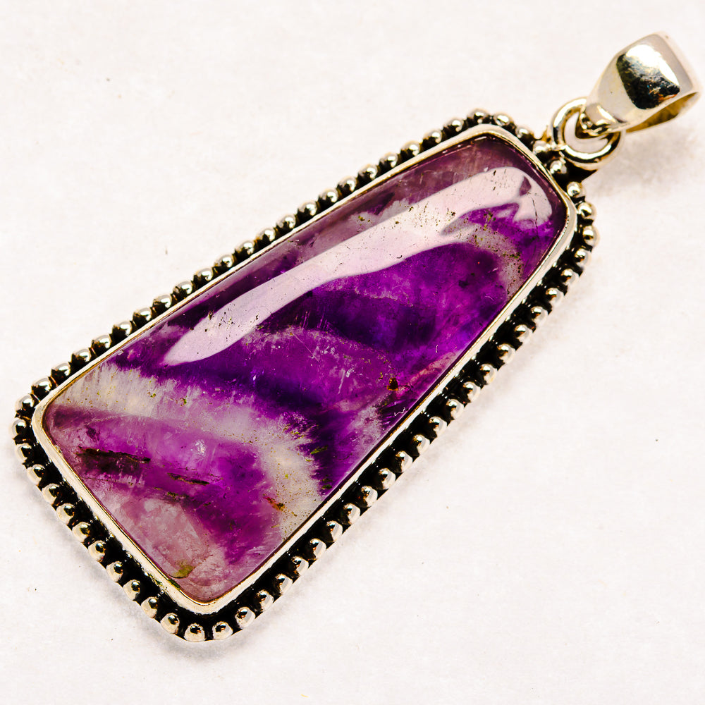 Chevron Amethyst Pendants handcrafted by Anasilvercos - PD22167