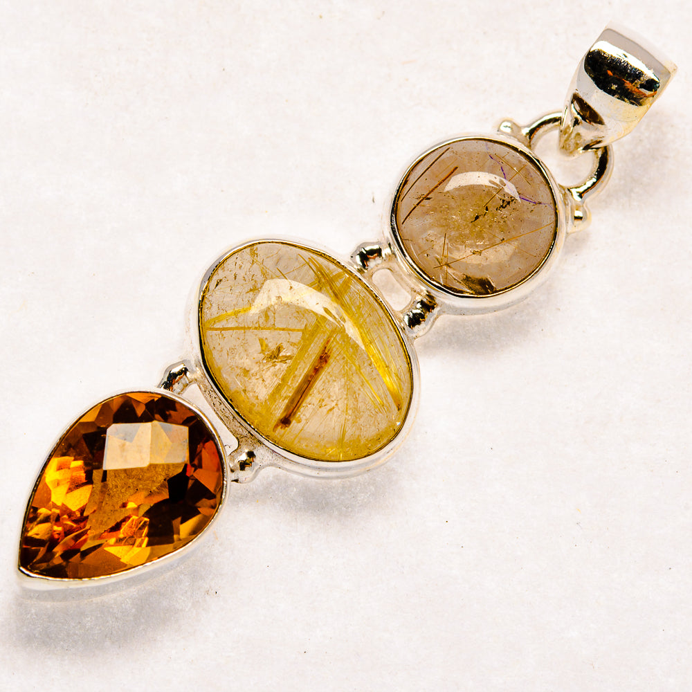 Rutilated Quartz Pendants handcrafted by Anasilvercos - PD22172