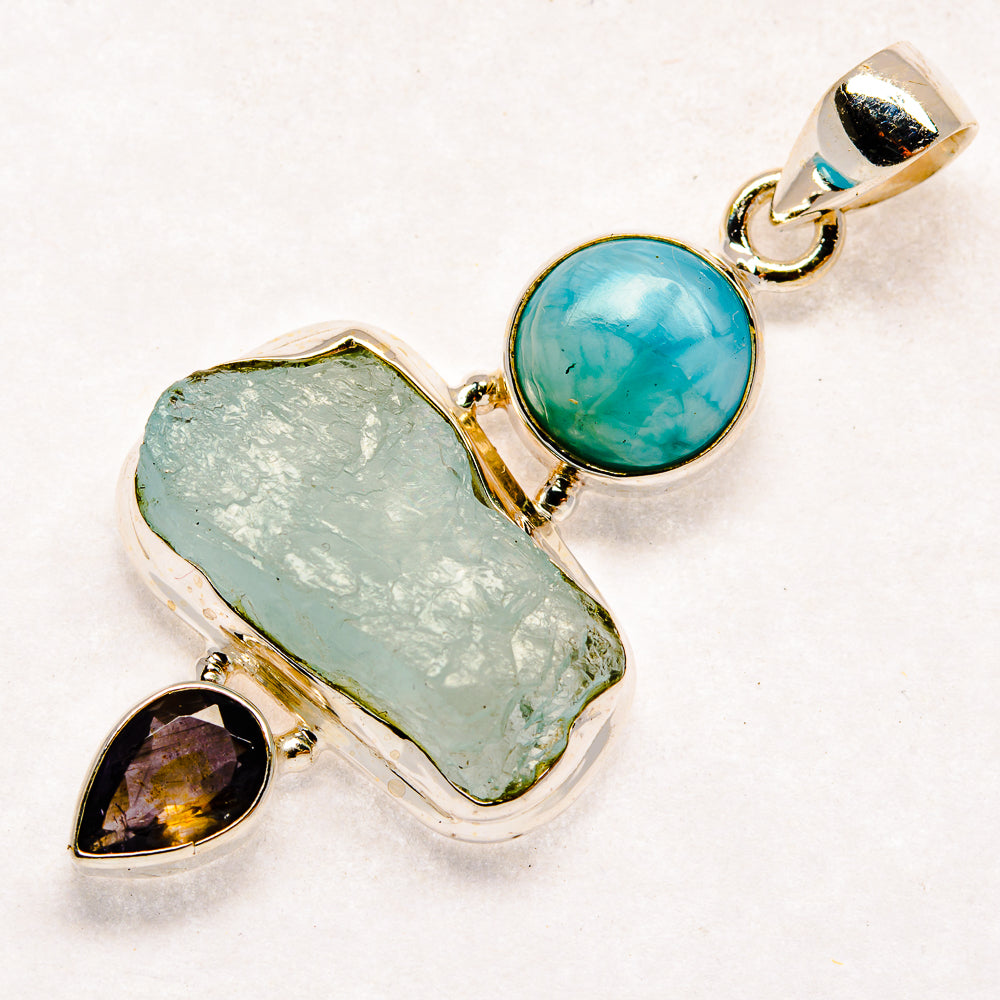 Aquamarine Pendants handcrafted by Anasilvercos - PD22177 - Photo 2