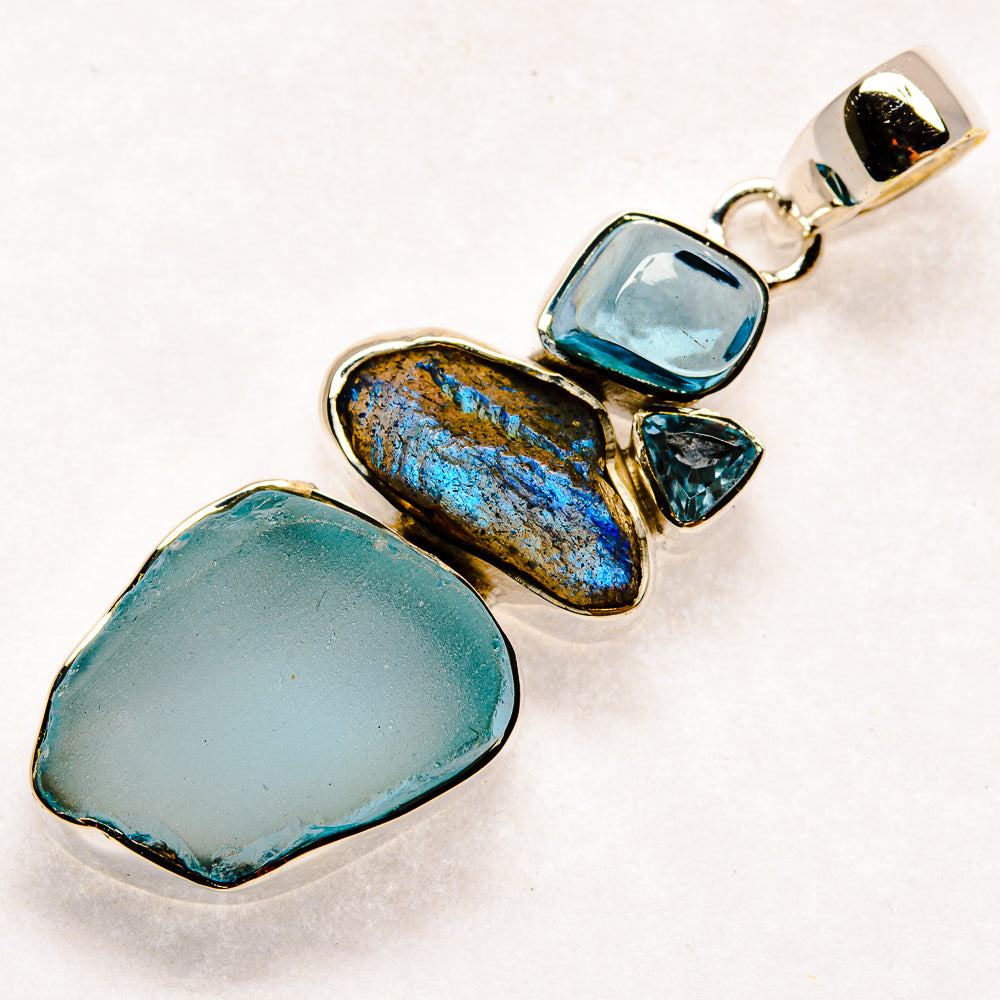Aquamarine Pendants handcrafted by Anasilvercos - PD22182