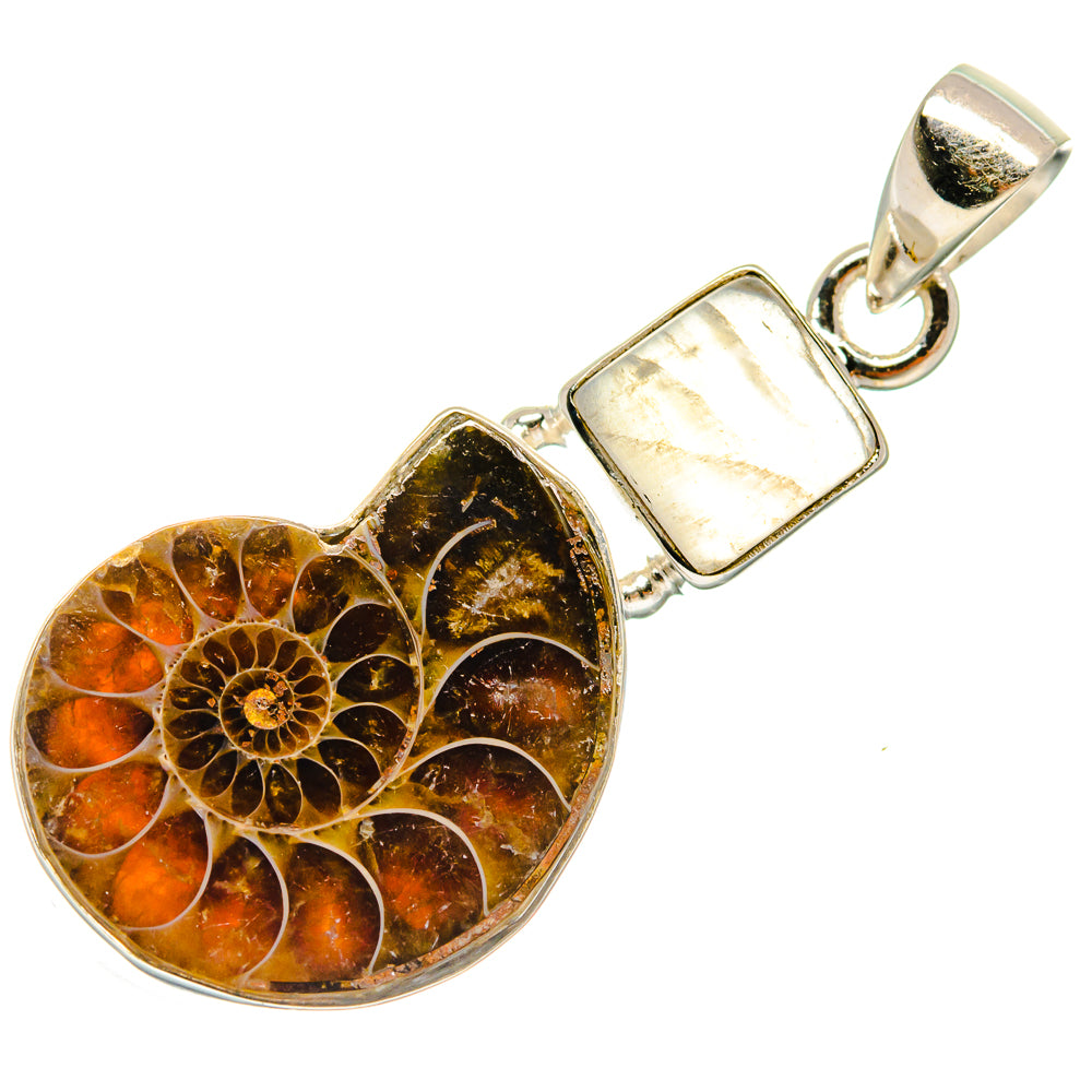 Ammonite Fossil Pendants handcrafted by Anasilvercos - PD22187 - Photo 2