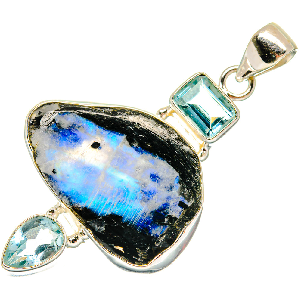 Rainbow Moonstone Pendants handcrafted by Anasilvercos - PD22202