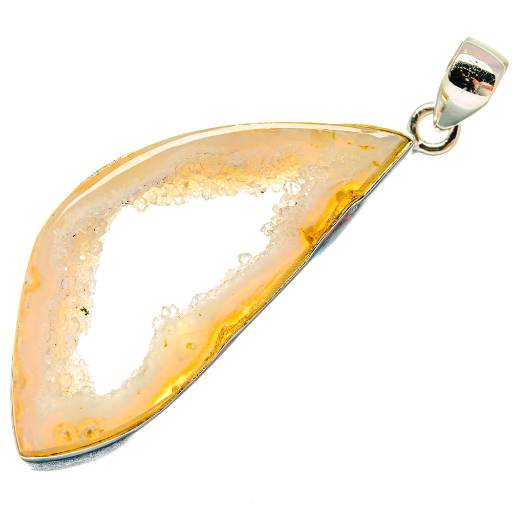 White Geode Slice Pendants handcrafted by Anasilvercos - PD22204 - Photo 2