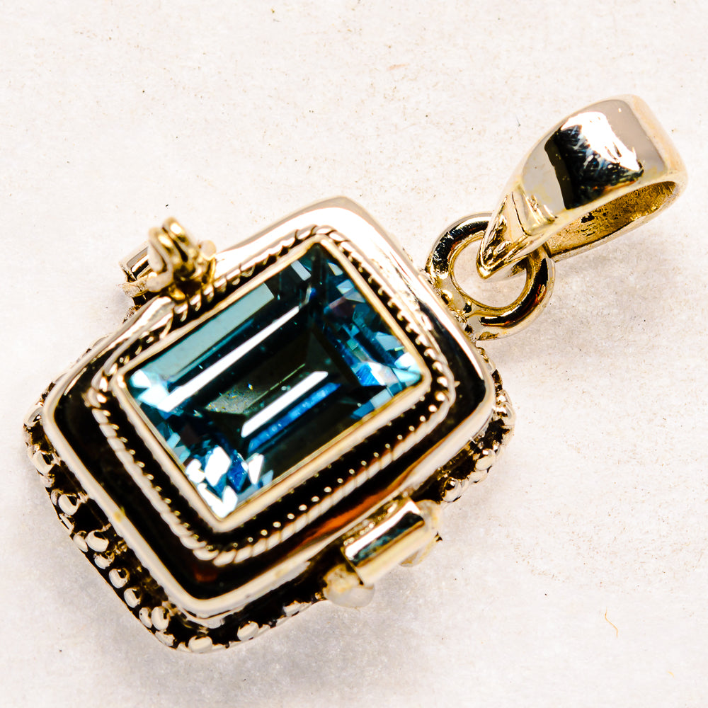 Blue Topaz Pendants handcrafted by Anasilvercos - PD22245