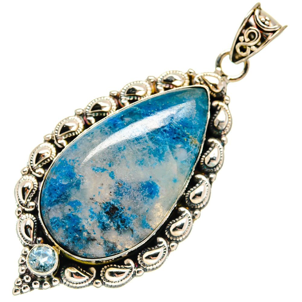 Chrysocolla In Quartz Pendants handcrafted by Anasilvercos - PD22293