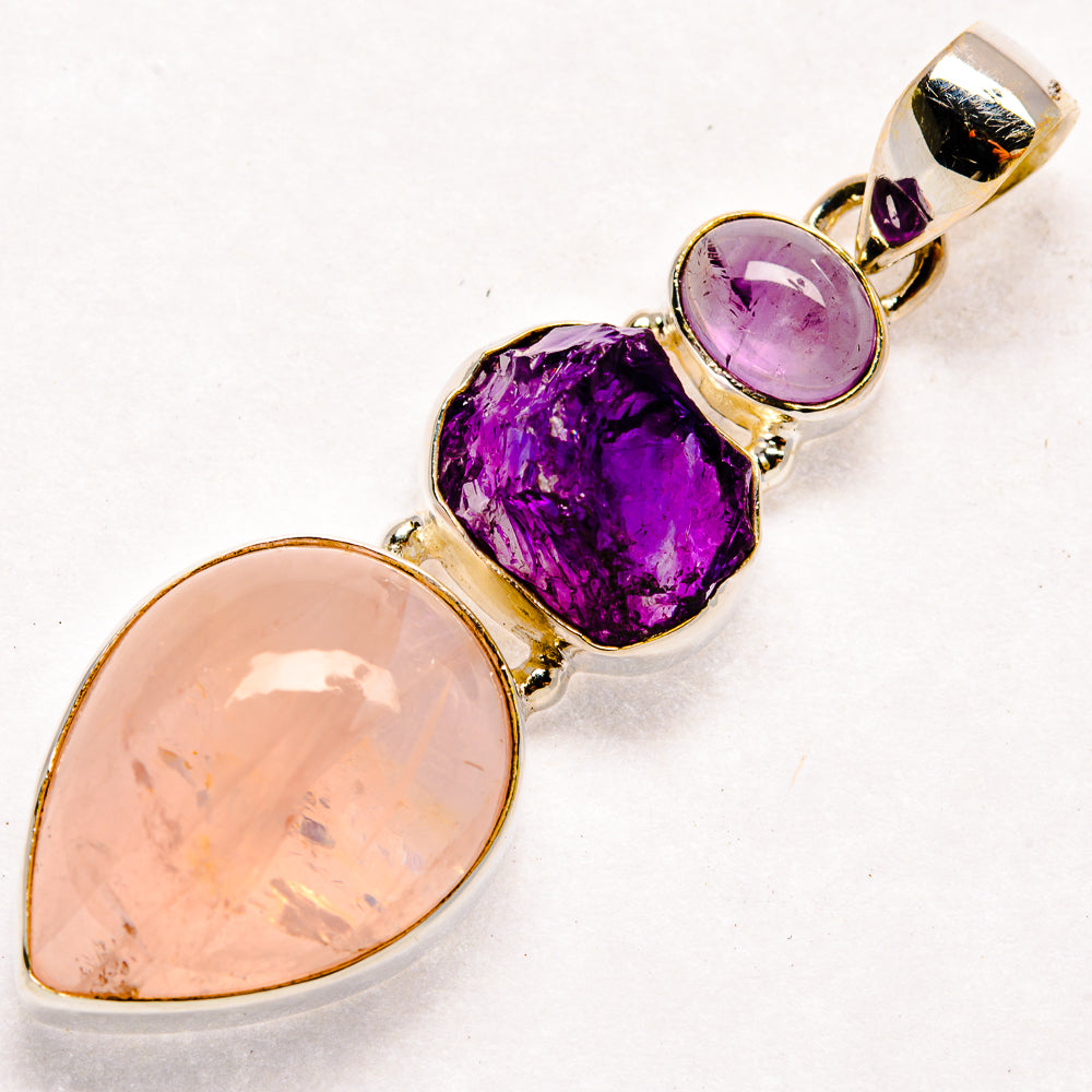 Rose Quartz Pendants handcrafted by Anasilvercos - PD22328 - Photo 2