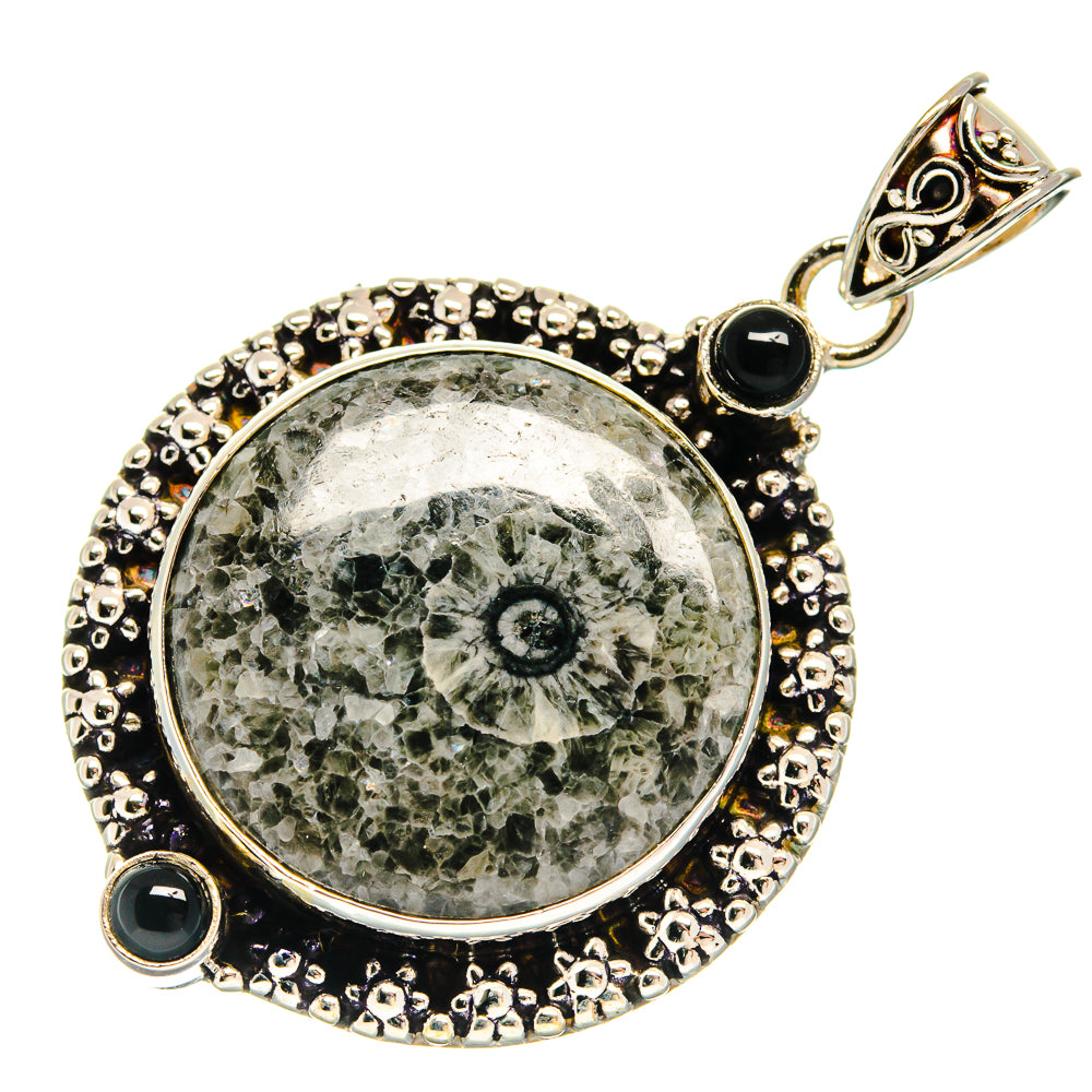 Moroccan Goniatite Fossil Pendants handcrafted by Anasilvercos - PD22415