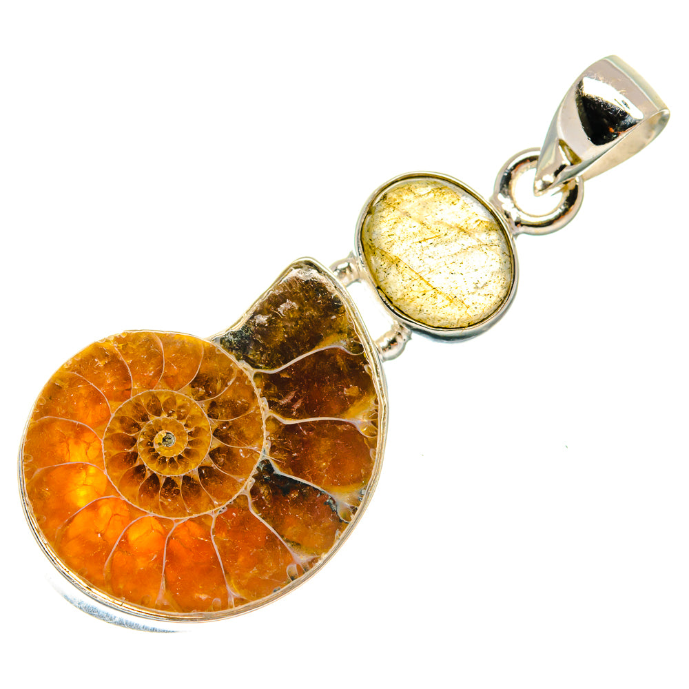 Ammonite Fossil Pendants handcrafted by Anasilvercos - PD22475 - Photo 2