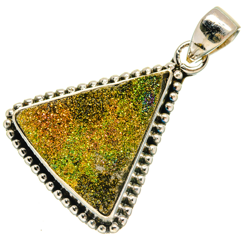 Spectro Pyrite Druzy Pendants handcrafted by Anasilvercos - PD22491 - Photo 2