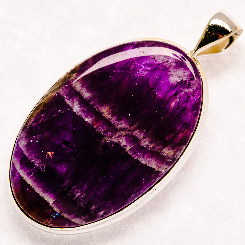Chevron Amethyst Pendants handcrafted by Anasilvercos - PD22504
