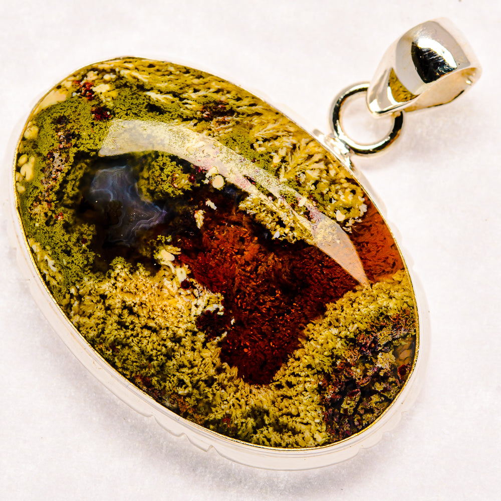 Indonesian Plume Agate Pendants handcrafted by Anasilvercos - PD22510