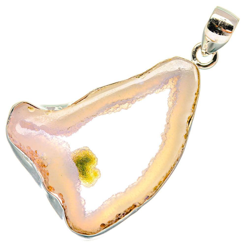 White Geode Slice Pendants handcrafted by Anasilvercos - PD22561 - Photo 2