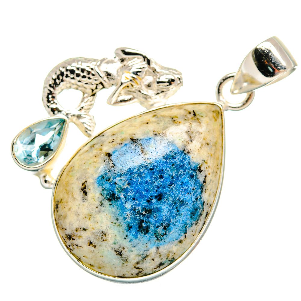 K2 Blue Azurite Pendants handcrafted by Anasilvercos - PD22574 - Photo 2