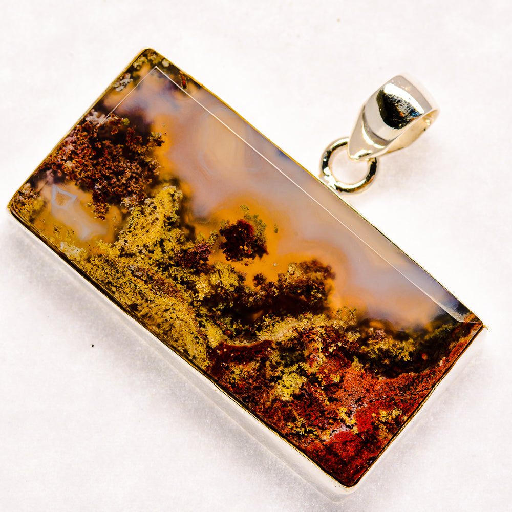 Indonesian Plume Agate Pendants handcrafted by Anasilvercos - PD22584