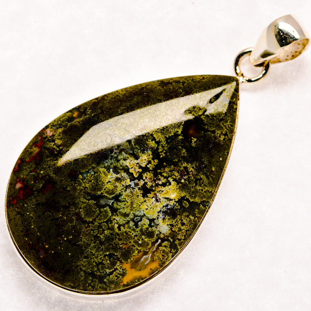 Indonesian Plume Agate Pendants handcrafted by Anasilvercos - PD22589 - Photo 2