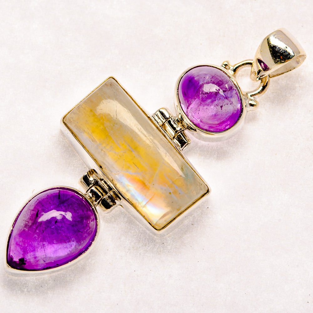 Rainbow Moonstone Pendants handcrafted by Anasilvercos - PD22636 - Photo 2