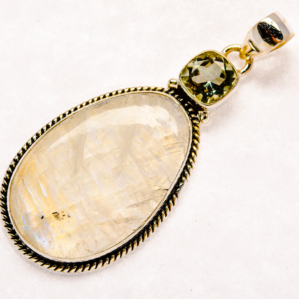 Rainbow Moonstone Pendants handcrafted by Anasilvercos - PD22666